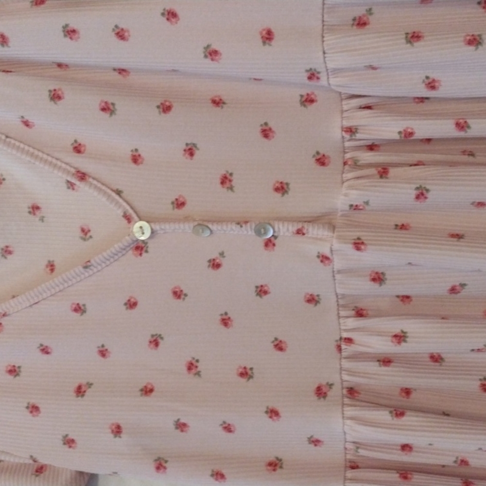 Size Large pink cottagecore dress flowers Women - Picture 3 of 9